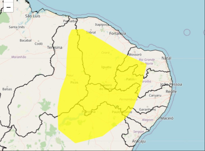 Quase 100 cidades do Piauí estão em perigo potencial de baixa umidade, alerta INMET