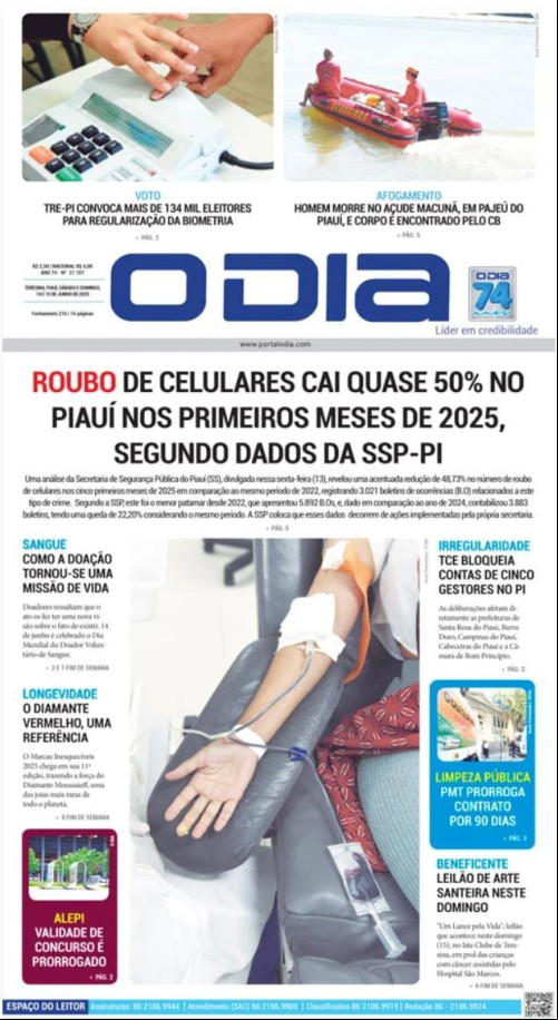 Confira os principais destaques do Jornal O Dia deste sábado (14)