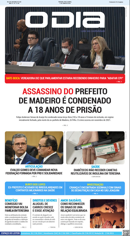 Jornal O Dia - Quarta-feira, 11 de junho de 2025